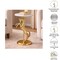 Swan Side Table with White Marble Top | Decorative Sculptural End Table | Aluminum Base | Gold Accent Table for Living Room | 10x10x25.5"